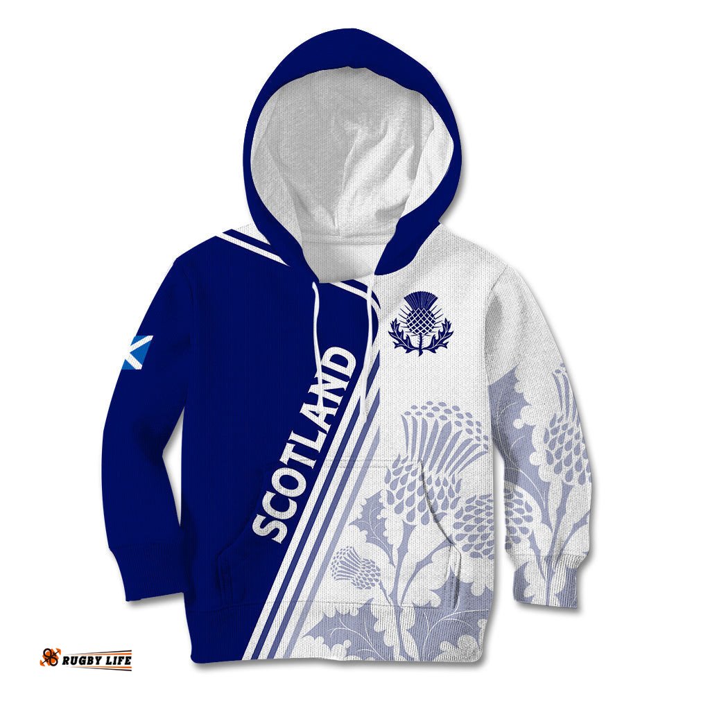 Personalised Scotland Rugby Kid Hoodie World Cup The Thistle