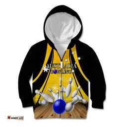 Australia Bowling Kid Hoodie I Am A Bowling Pin Curve Style