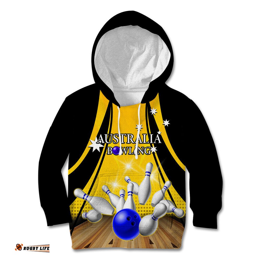 Australia Bowling Kid Hoodie I Am A Bowling Pin Curve Style