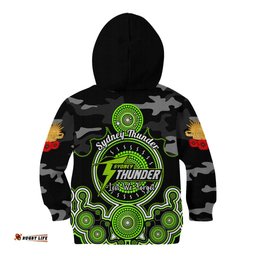 Sydney Thunder ANZAC 2024 Kid Hoodie Lest We Forget Poppy Mix Camouflage