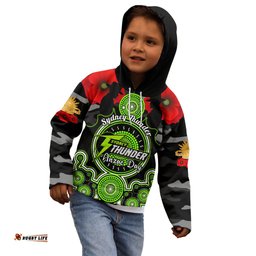 Sydney Thunder ANZAC 2024 Kid Hoodie Lest We Forget Poppy Mix Camouflage