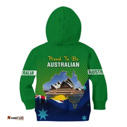 Australia Day Kid Hoodie 2024 Proud To Be Australian National Color
