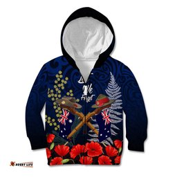 Anzac Day Aussie Mix Maori In Memories Kid Hoodie