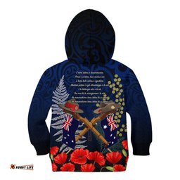 Anzac Day Aussie Mix Maori In Memories Kid Hoodie
