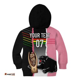 Personalised Panther Rugby NRL Premiers Kid Hoodie Panther Pride Black & Pink Sporty Vibe