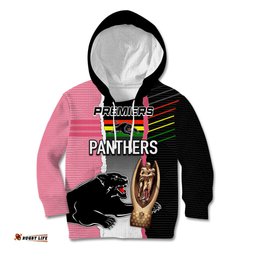 Personalised Panther Rugby NRL Premiers Kid Hoodie Panther Pride Black & Pink Sporty Vibe