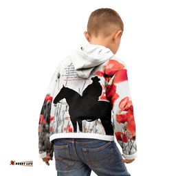 ANZAC Lest We Forget Zip Up Kid Hoodie Australian Light Horse