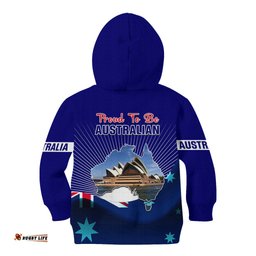Australia Day Kid Hoodie 2024 Proud To Be Australian Flag Color