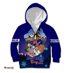 Australia Day Kid Hoodie 2024 Proud To Be Australian Flag Color