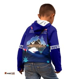 Australia Day Kid Hoodie 2024 Proud To Be Australian Flag Color