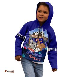 Australia Day Kid Hoodie 2024 Proud To Be Australian Flag Color