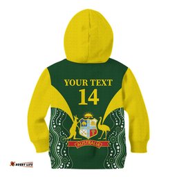 Custom Australia Cricket Kid Hoodie 2024 World Cup Go Aussie Green Version