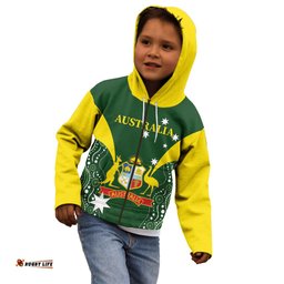 Custom Australia Cricket Kid Hoodie 2024 World Cup Go Aussie Green Version