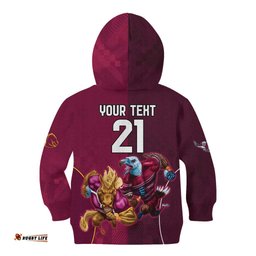 Custom Sea Eagles And Broncos Rugby Kid Hoodie Sporty Style