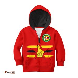 Custom Personalised And Number Zimbabwe Cricket Jersey Hoodie KID
