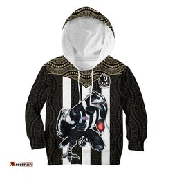 Custom Text And Number Magpies Football Hoodie KID Collingwood 1892 Indigenous Sporty Style