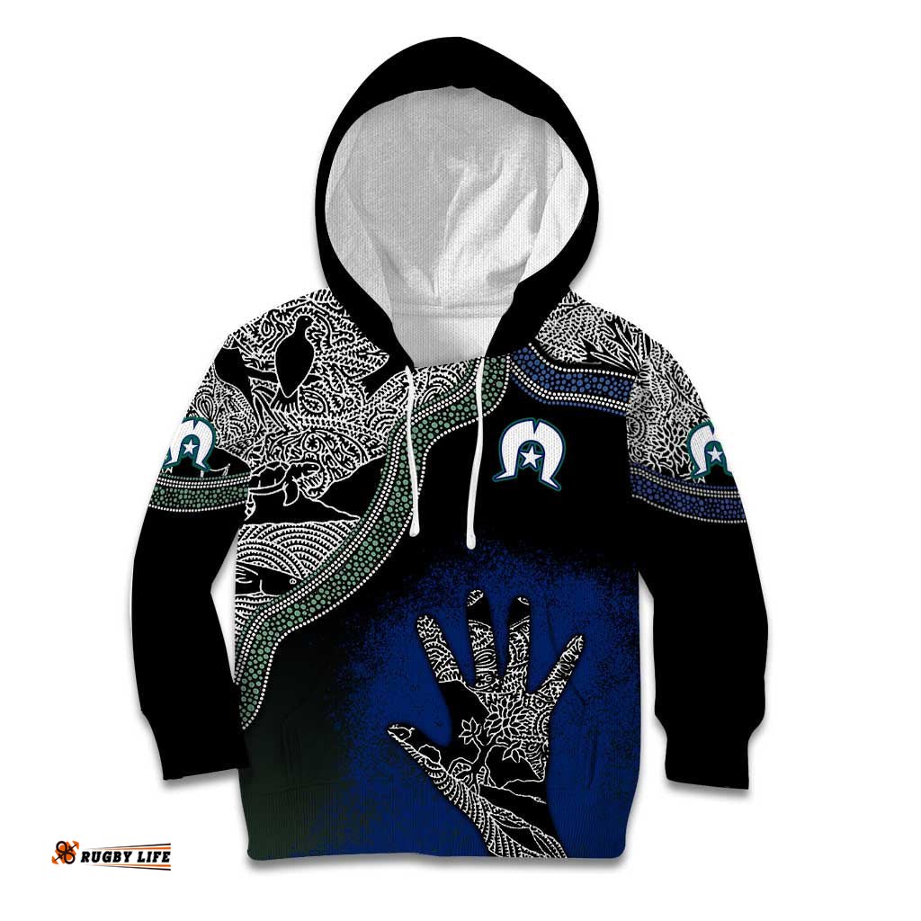 Black And White Aboriginal Torres Strait Islanders Flag Kid Hoodie