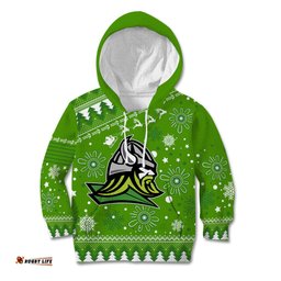 Raiders Rugby Kid Hoodie The Mighty Green Machine Christmas Vibe