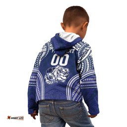 Bulldogs Rugby Custom Kid Hoodie Go Berries With Polynesian Style