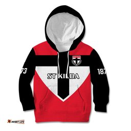 Personalised St Kilda Football Kid Hoodie Saints 150th Anniversary Sporty Style
