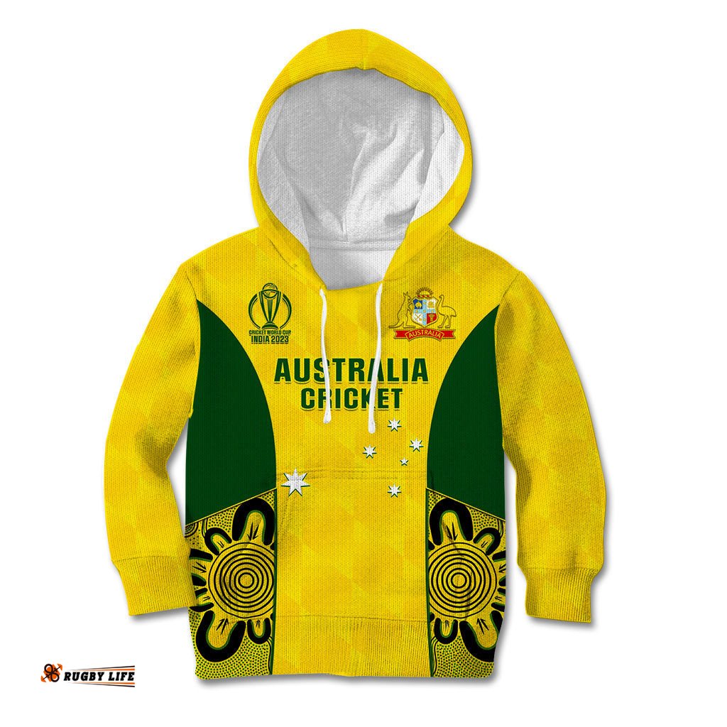 Custom Australia Cricket Kid Hoodie World Cup Go Champions Indigenous