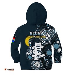 Carlton Football NAIDOC Hoodie KID Blues For Our Elders Indigenous Art