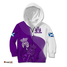 Scotland Rugby Kid Hoodie Thistle Unique Go Scottish Purple Version