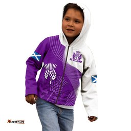 Scotland Rugby Kid Hoodie Thistle Unique Go Scottish Purple Version