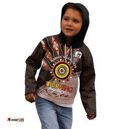 Fire Burning Together NAIDOC 2024 Kid Hoodie Indigenous Art