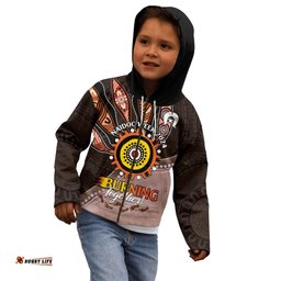 Fire Burning Together NAIDOC 2024 Kid Hoodie Indigenous Art