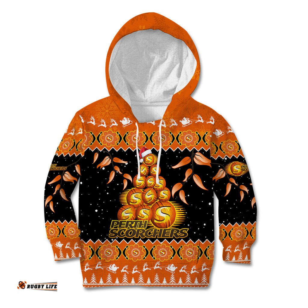Perth Scorchers Cricket Christmas Kid Hoodie Merry Xmas Indigenous Art