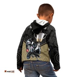 Collingwood Football Kid Hoodie Magpies Go Champions Polynesian Indigenous Art