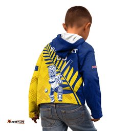 Custom New Zealand Otago Cricket Kid Hoodie With Maori Pattern