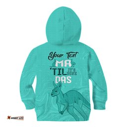 Personalised Matildas Australia Day Kid Hoodie Proud To Be Tillies Turquoise Version