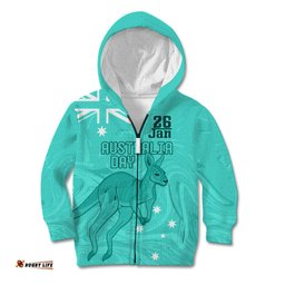 Personalised Matildas Australia Day Kid Hoodie Proud To Be Tillies Turquoise Version