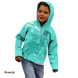 Personalised Matildas Australia Day Kid Hoodie Proud To Be Tillies Turquoise Version