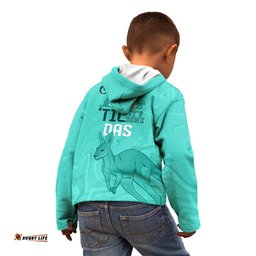 Personalised Matildas Australia Day Kid Hoodie Proud To Be Tillies Turquoise Version