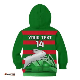 Custom Australia Day Rabbitohs Kid Hoodie NRL 2024 Sydney Opera House With Map