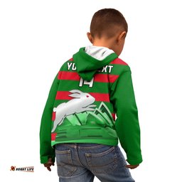 Custom Australia Day Rabbitohs Kid Hoodie NRL 2024 Sydney Opera House With Map