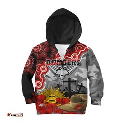 Bombers Football ANZAC Hoodie KID Aboriginal Mix Slouch Hat