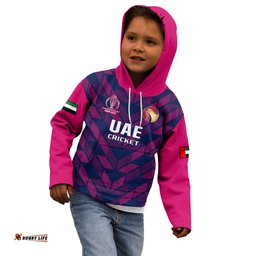 United Arab Emirates Cricket Kid Hoodie Go UAE Dynamic Version