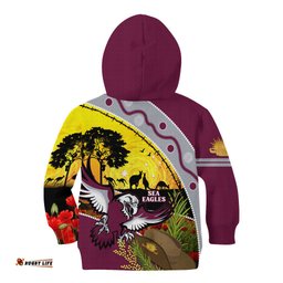 Eagles Rugby ANZAC Day Kid Hoodie Silvertails Rosemary Starry Night