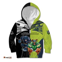 Custom Raiders and Panthers Kid Hoodie Together Sporty Style