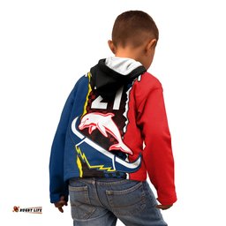 Custom Text And Number NRL Combine Dolphins and Cowboys Kid Hoodie