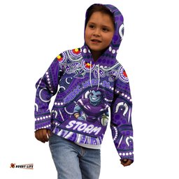 Custom Australia NAIDOC Week 2024 Kid Hoodie Melbourne Storm Mascot Keep The Fire Burning