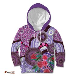 Personalised Australia NAIDOC 2024 Kid Hoodie Keep the Fire Burning Hakea Flowers