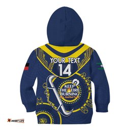 Custom NRL Cowboys NAIDOC Week Kid Hoodie Keep The Fire Burning Indigenous Art