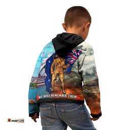 ANZAC Kid Hoodie Australian Soldier