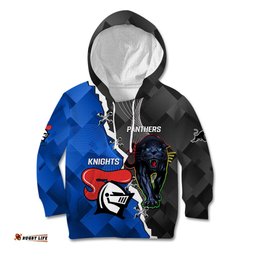 Personalised Panthers And Knights Rugby Kid Hoodie Sporty Style