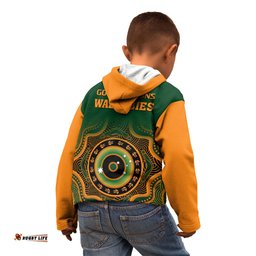 Wallabies Rugby Kid Hoodie Aussie Go Champions Indigenous Green